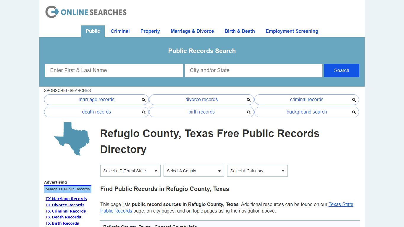 Refugio County, Texas Public Records Directory
