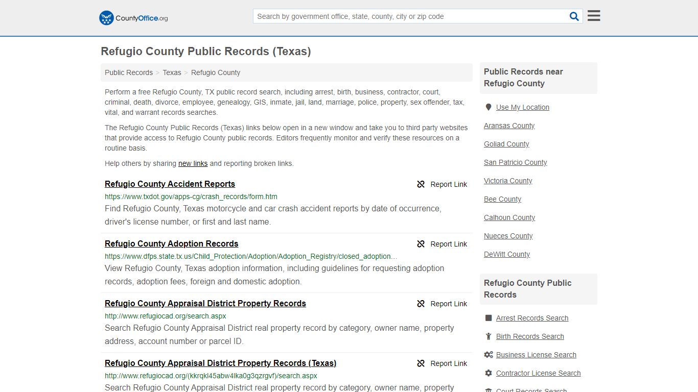 Public Records - Refugio County, TX (Business, Criminal ...