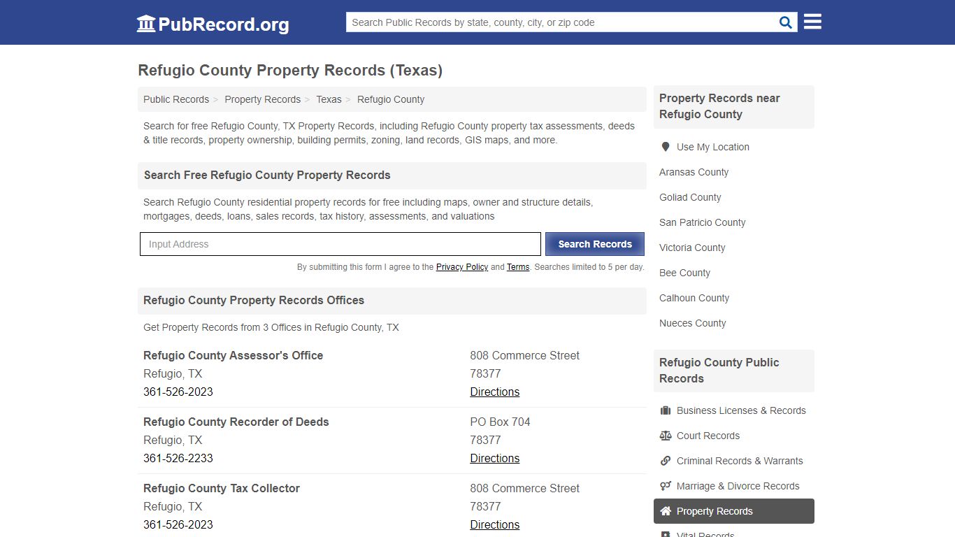 Refugio County Property Records (Texas) - Public Record